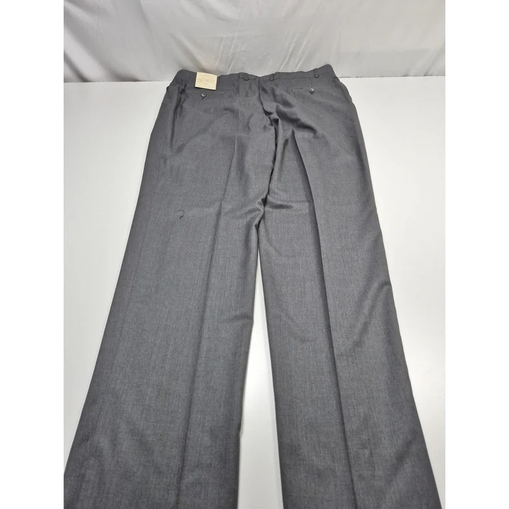 Peerless Couture International Suit Pants Men's 44x36 Gray Wool Dress Unhemmed